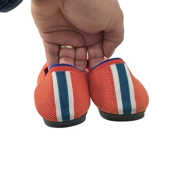 Rothys Womens Orange Loafer Flats Size 7.5 Sustainable Knit Material Lightweight - Picture 9 of 16